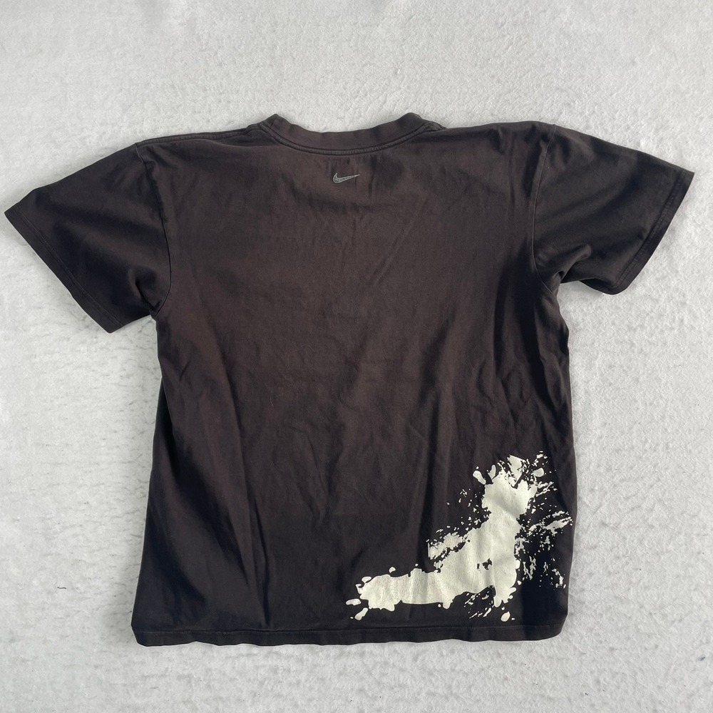 Nike Swim T-Shirt Mens XL Brown Splatter Graphic Short Sleeve Cotton Tee - Picture 4 of 6